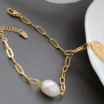 Trendy Natural Freshwater Baroque Pearl - 925 Sterling SilverNecklace