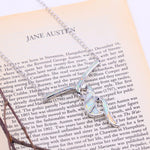 White Fire Opal Necklace Pendant for WomenNecklace