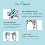 Turquoise Cross U-Shaped Hoop Earrings - 925 Sterling SilverEarrings