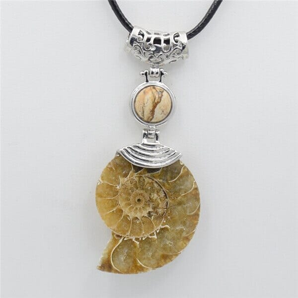 High Quality Natural Ammonite Shell with Natural Stones ChokerNecklacepicture stone