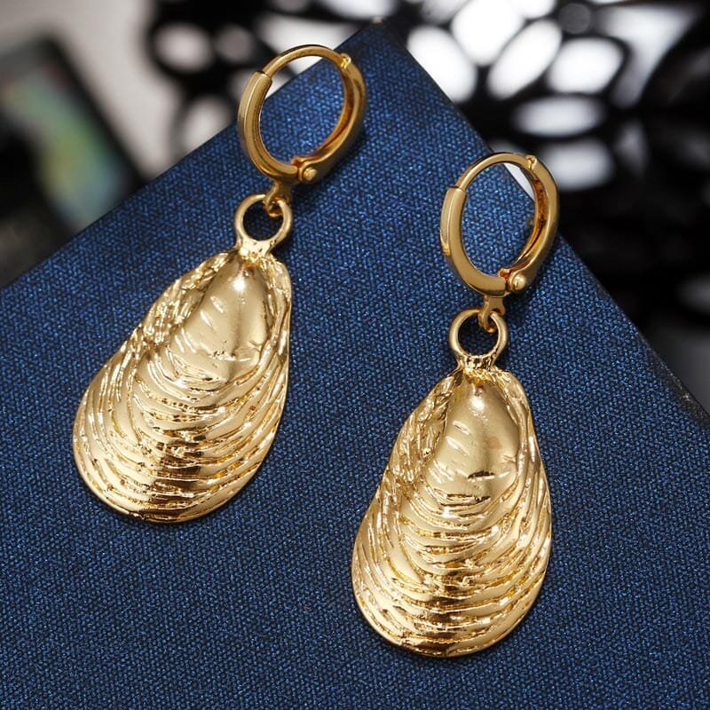 Puka Shell Cowrie Statement Dangle EarringsEarrings