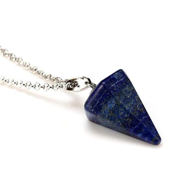 Crystal Quartz Healing Amulet Pendulum NecklacePendulumLapis Lazuli