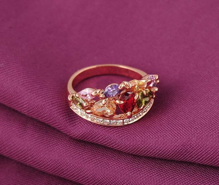 Multi Stone Rose Gold Plated RingRing