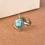 Trendy Finger Turquoise Gemstone Fashion RingRing