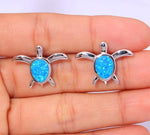 Lovely Cute Tortoise Blue Fire Opal Stud EarringsEarrings