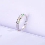 Elegance Colorful Fire Opal Ring - 925 Sterling SilverRing