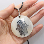 Natural Round Mother of Pearl Shell Pendant Tree of Life NecklaceNecklace555cm