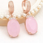Large Lovely Pink Opal Dangle Earrings - 585 Rose GoldEarringsRGOP