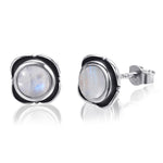 Natural Moonstone Stud Earrings - 925 Sterling SilverEarrings