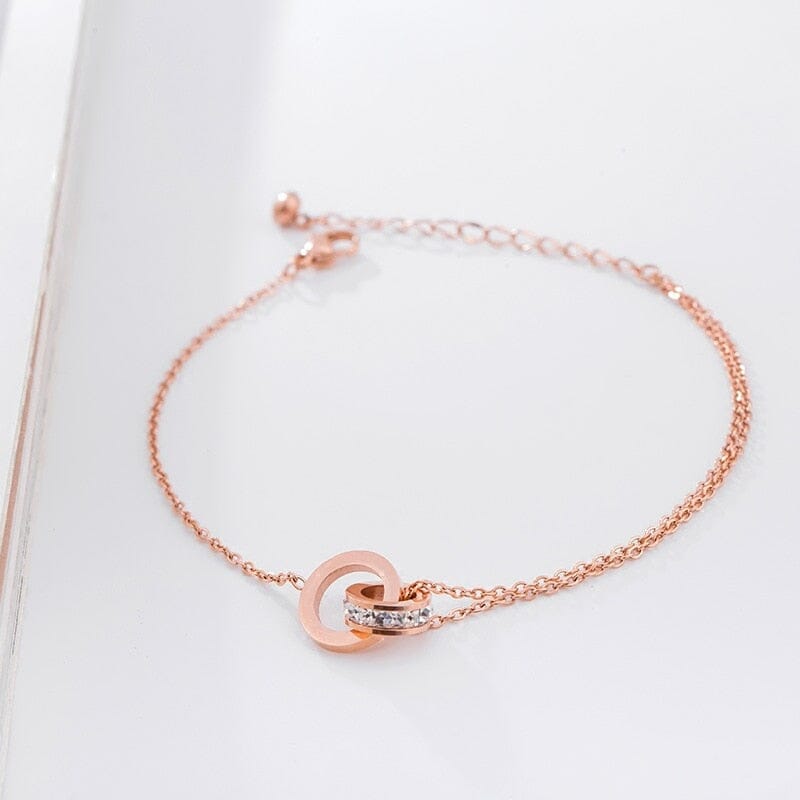Fashion Heart With Circle Crystal Anklet Leg ChainNecklace