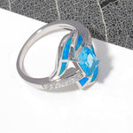 Blue Fire Opal Diamonds RingRing