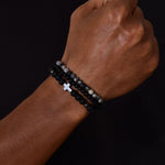 WWJD Cross Black Slim Causl Faith BraceletBracelet