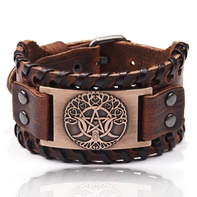 Punk Braided Rope Leather Cuff Bracelet – AtPerry's Healing Crystals
