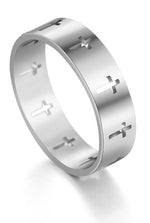 Hollow Cross Personality Punk Finger RingRing19mmSilver