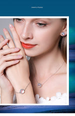 Aurora Halo Crystal Necklace - 925 Sterling SilverPendant