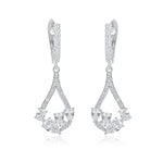 Compact And Exquisite Drop-Shaped Crystal EarringsEarringsSILVER