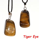 Aventurine and Other Stones Natural Crystal Irregular Tumbled Stone Reiki Rope NecklaceNecklaceTiger Eye