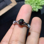 100% Natural Black Opal Ring - 925 Sterling SilverRing