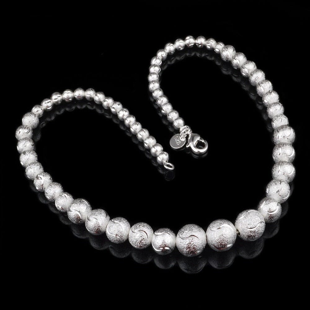 Big Smooth/Sand Beads High-Quality Hyperbole Necklace - 925 Sterling SilverNecklaceModel 1