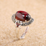 Popular Europe Style Ruby Resizeable Ring - 925 Sterling SilverRing