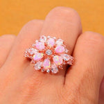 Pink Fire Opal Flower RingRing