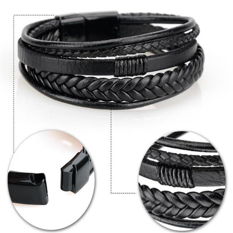 Trendy Genuine Leather Bracelets for Men – AtPerry's Healing Crystals