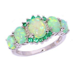 Green Fire Opal & Emerald RingRing