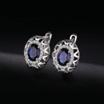 Fashion Statement Oval-Cut Created Sapphire Hoop Earrings - 925 Sterling SilverEarrings