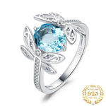 Dragonfly 3.6ct Natural Blue Topaz Cocktail Ring - 925 Sterling SilverRing5