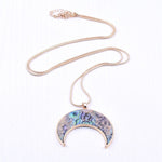 Natural Abalone Shell Crescent Pendant NecklaceNecklace