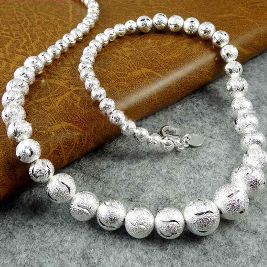 Big Smooth/Sand Beads High-Quality Hyperbole Necklace - 925 Sterling SilverNecklace