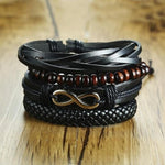 4Pcs/Set Braided Wrap Leather Bracelets for MenBraceletSet 3