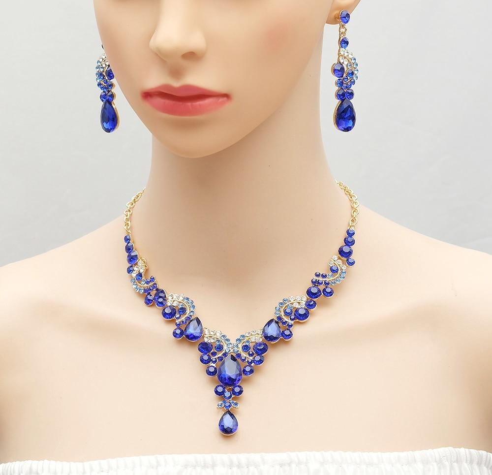 Blue Sapphire Necklace Earring SetEarrings