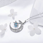 Starry Sky Aquamarine Pendant Necklace - 925 Sterling SilverNecklace