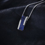 Fashion Created Blue Sapphire Pendant - 925 Sterling Silver ( Without Chain )Pendant