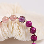Natural Strawberry Crystal/Amethyst/Rose Red Tiger Eye Beads BraceletBracelet