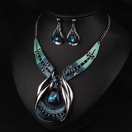 Blue Fashion Choker Jewelry SetJewelry Set