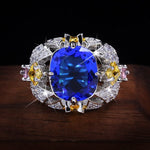 Vintage Jewelry Big Sapphire Ring 925 Sterling SilverRing6