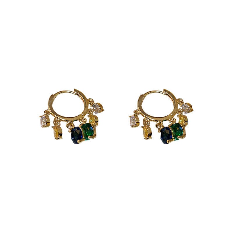 Pretty Emerald Hoop EarringsEarrings