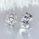 Flower Diamond Stud Earrings - 925 Sterling SilverEarrings