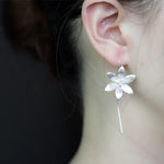 Lovely Long Flower Earrings - 925 Sterling SilverEarringsE88