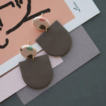 Cute Light Colored Polymer Clay Pop Heart Design Drop EarringsEarringsgray pendant