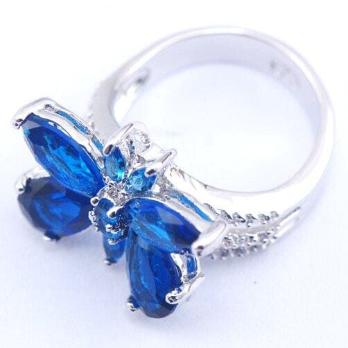 Butterfly Sapphire Crystal Zircon Ring - 925 Sterling SilverRing
