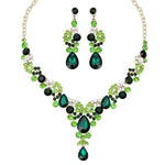Blue Sapphire Necklace Earring SetEarrings2pcs Set Green