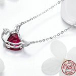 Little Evil and Angel CZ Garnet Necklace - 925 Sterling SilverNecklace