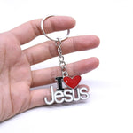 WWJD Trendy Letter I LOVE JESUS Shape Pendant NecklaceNecklacesilver 2
