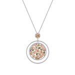 Promise Open Circle Crystals Pendant NecklaceSILVER COLORFUL