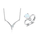 Uniquely Beautiful White Opal Jewelry Set - 925 Sterling Silver6