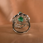 Queen Style Emerald Ring - 925 Sterling SilverRing