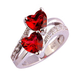 Red Ruby Spinel Double Heart Design RingRing11